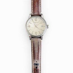 Burberry Cream Dial Watch with Brown Leather Strap
